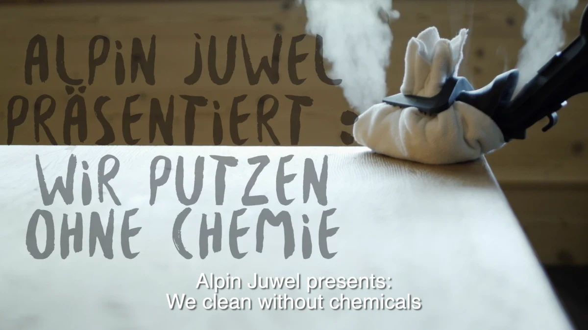 Hinweis im Hotel Alpin Juwel – wir putzen ohne Chemie